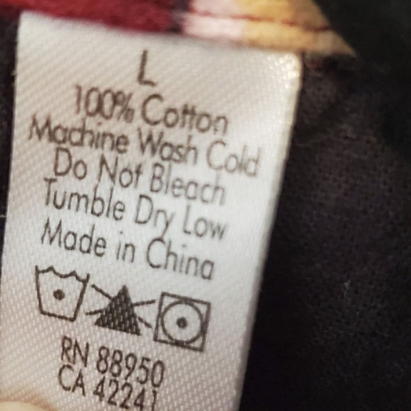 PJ Salvage Women's L Wine Bottle Glass Print Flannel Pajama Top Sleepwear Button - Picture 4 of 14